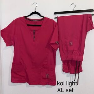 Koi Light Pink Scrub Set XL